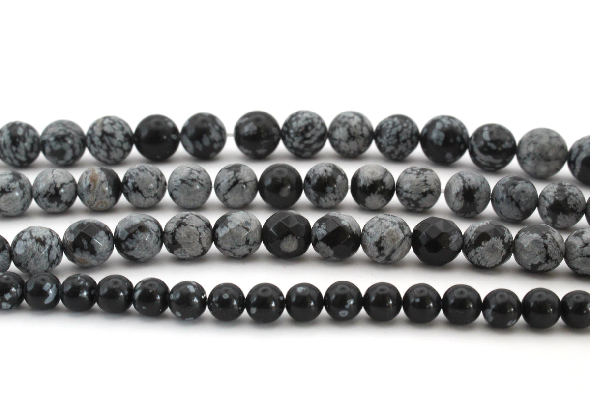 Snowflake Obsidian Round, 16 inches Strand