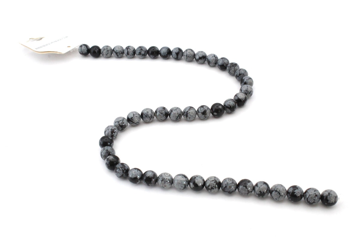 Snowflake Obsidian Round, 16 inches Strand