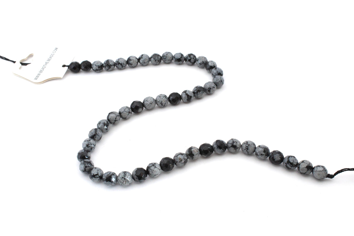 Snowflake Obsidian Round, 16 inches Strand