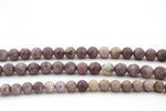 Chinese Lapidolite Stone Round Gemstone Beads 16" Strand