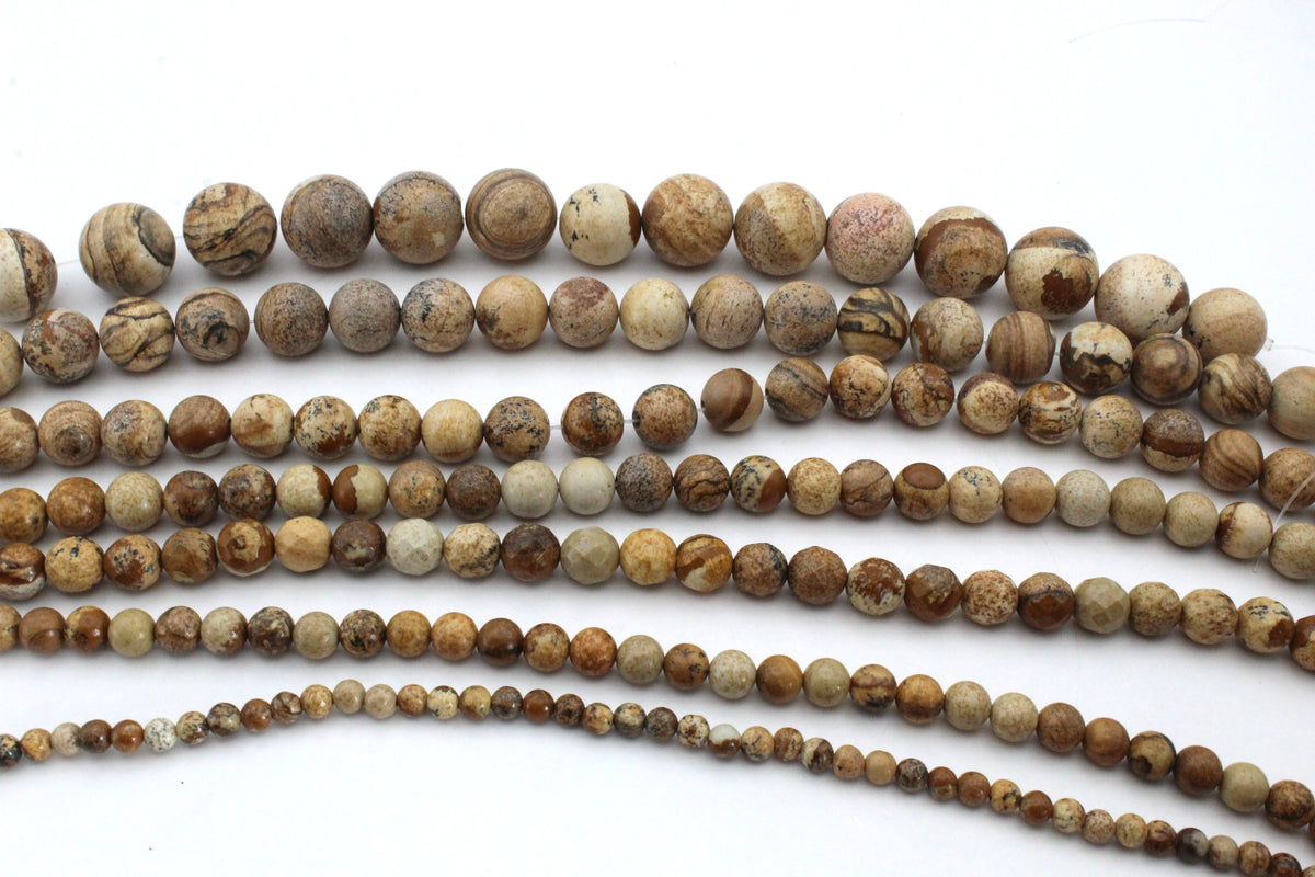 Picture Jasper Round, 16 inches strand