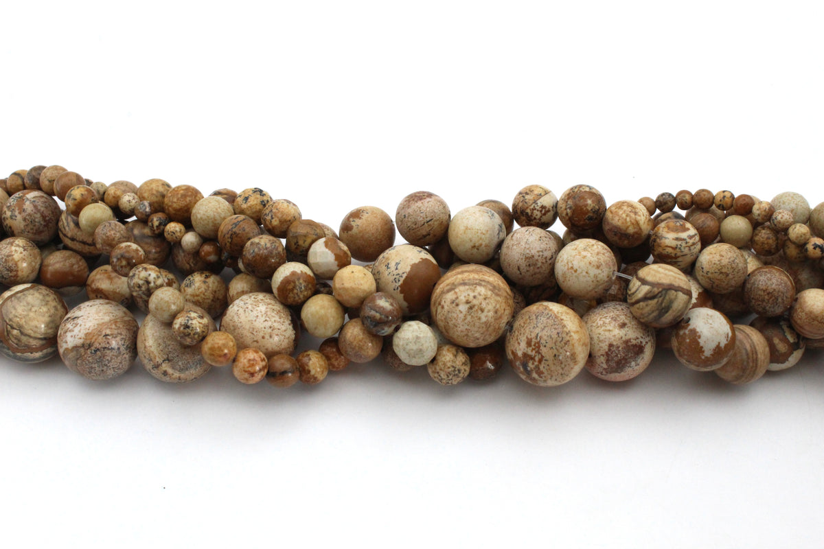 Picture Jasper Round, 16 inches strand