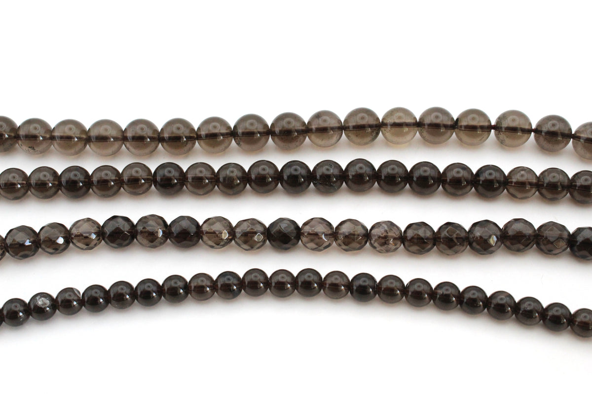 Smoky Quartz Round, 16 inches Strand
