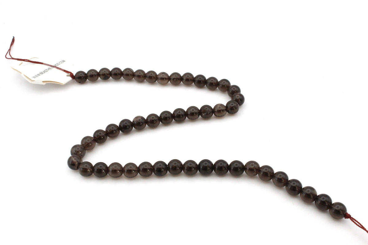 Smoky Quartz Round, 16 inches Strand