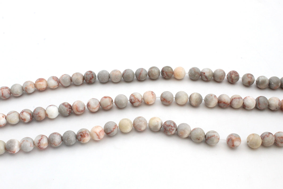 Red Picasso Jasper Round Gemstone Beads 16" Strand