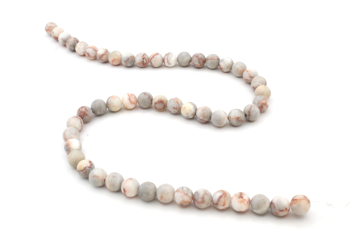 Red Picasso Jasper Round Gemstone Beads 16" Strand