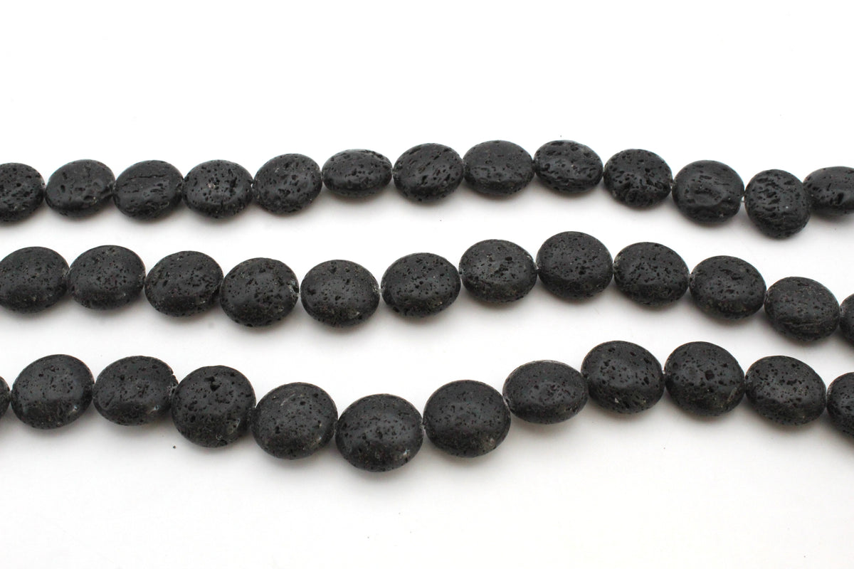 Lava Stone Round Flat 16 mm