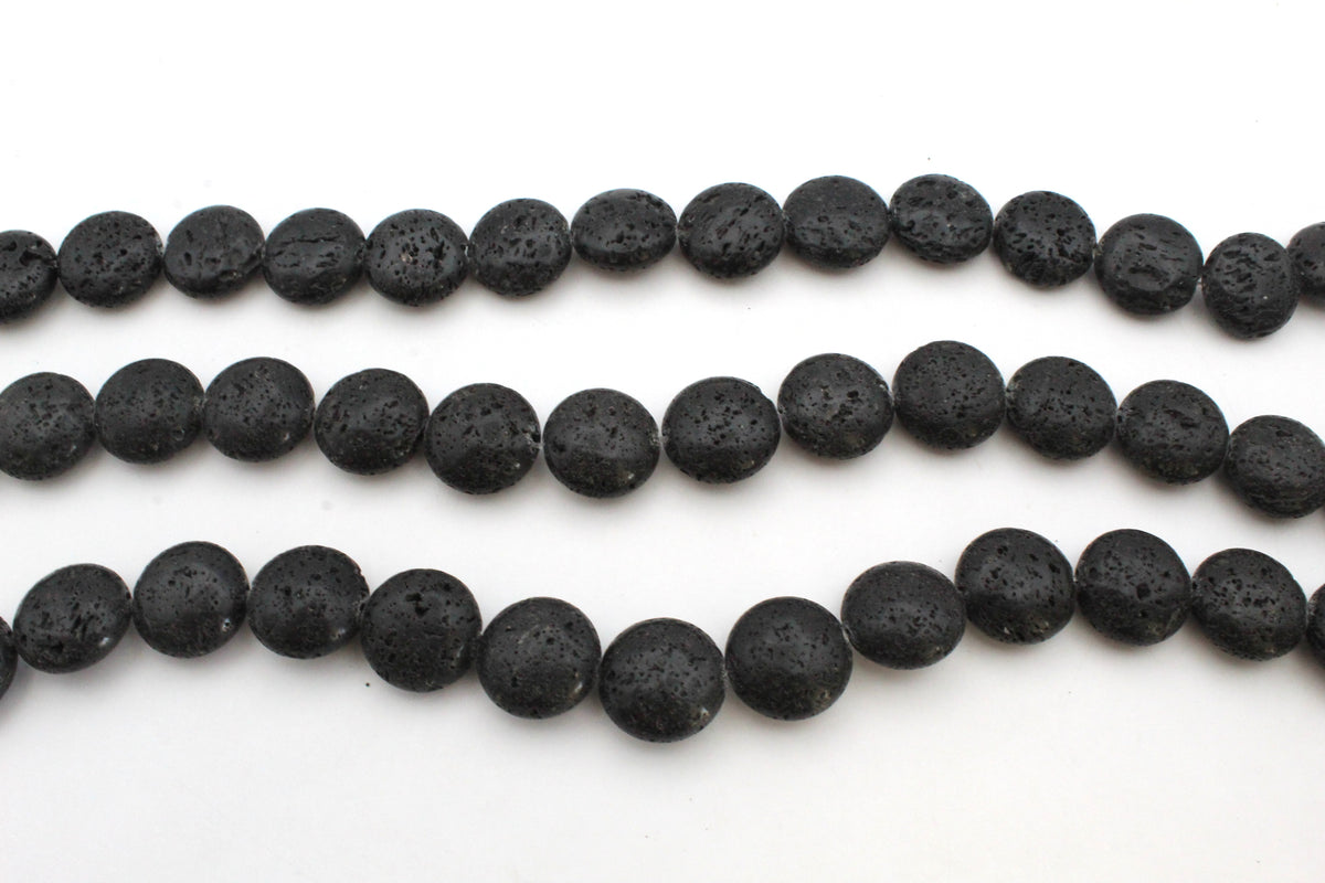 Lava Stone Round Flat 16 mm