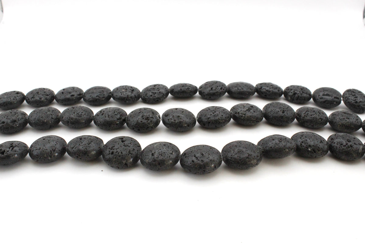 Lava Stone Round Flat 16 mm