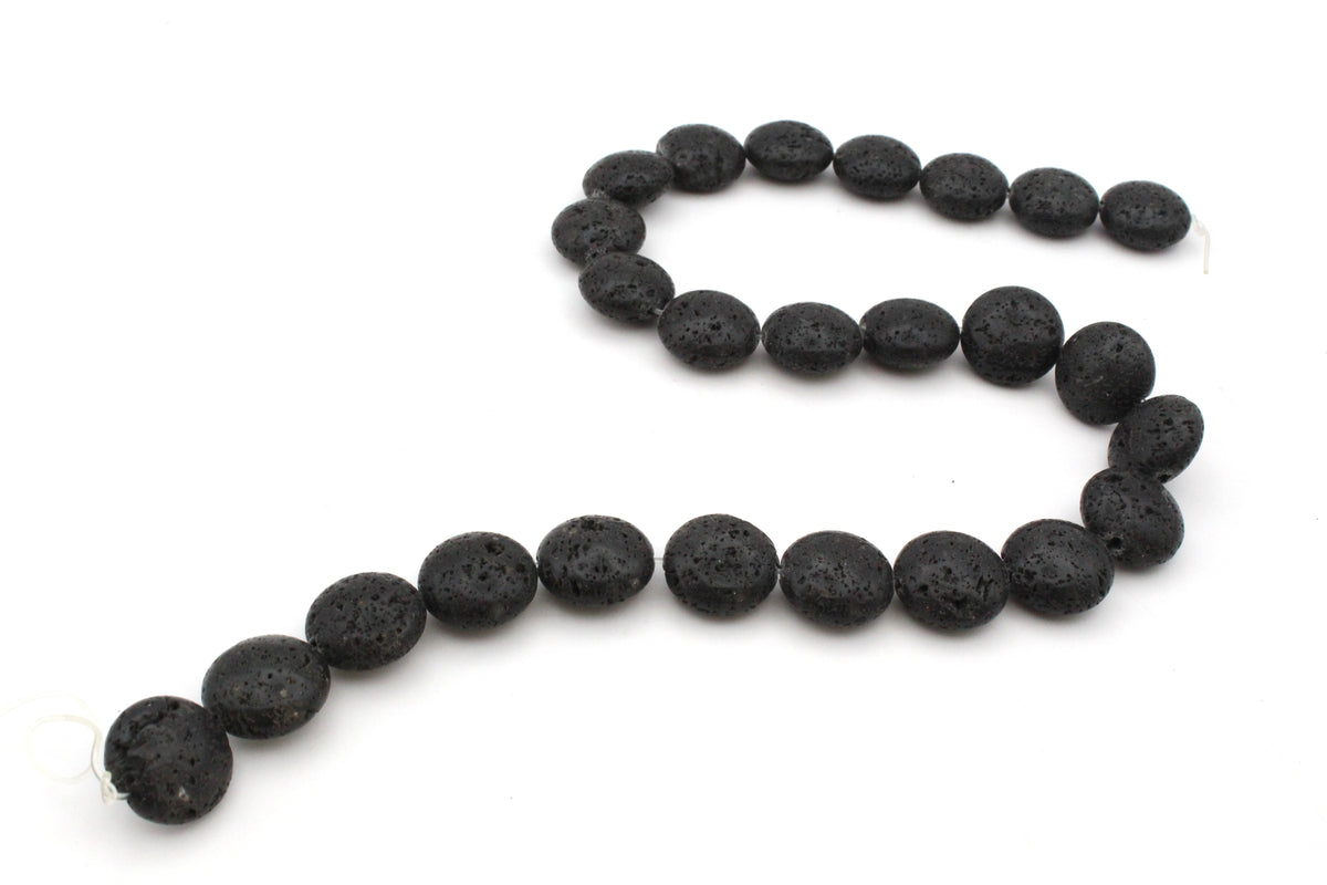 Lava Stone Round Flat 16 mm