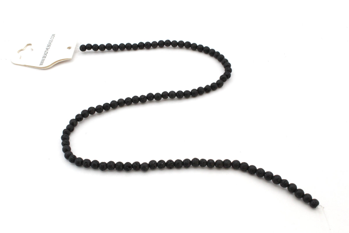 Lava Stone Round Gemstone Beads 16" Strand