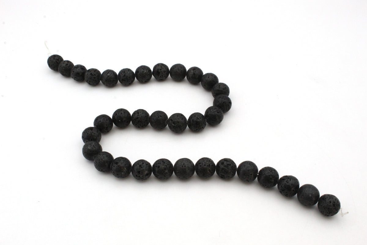 Lava Stone Round Gemstone Beads 16" Strand