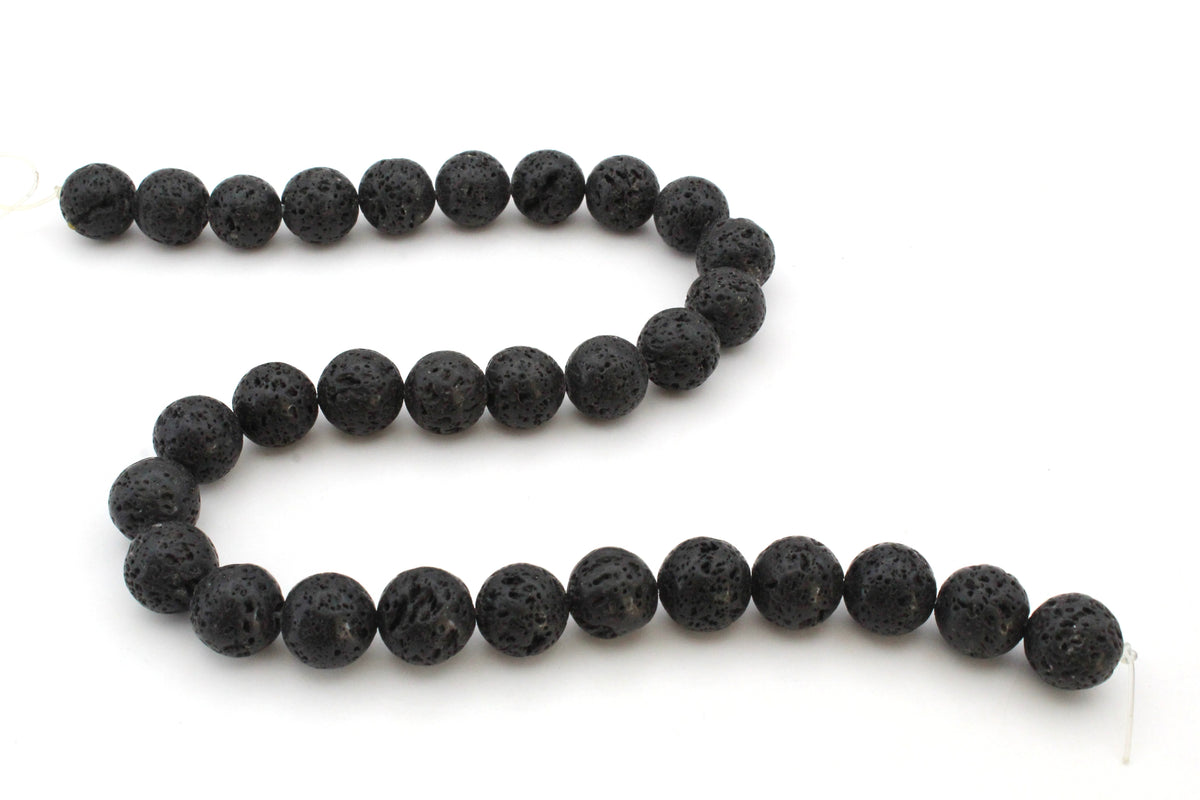 Lava Stone Round Gemstone Beads 16" Strand