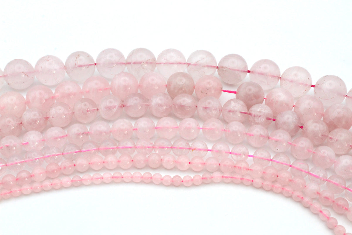 Rose Quartz Round Smooth Gemstone Beads 16" Strand