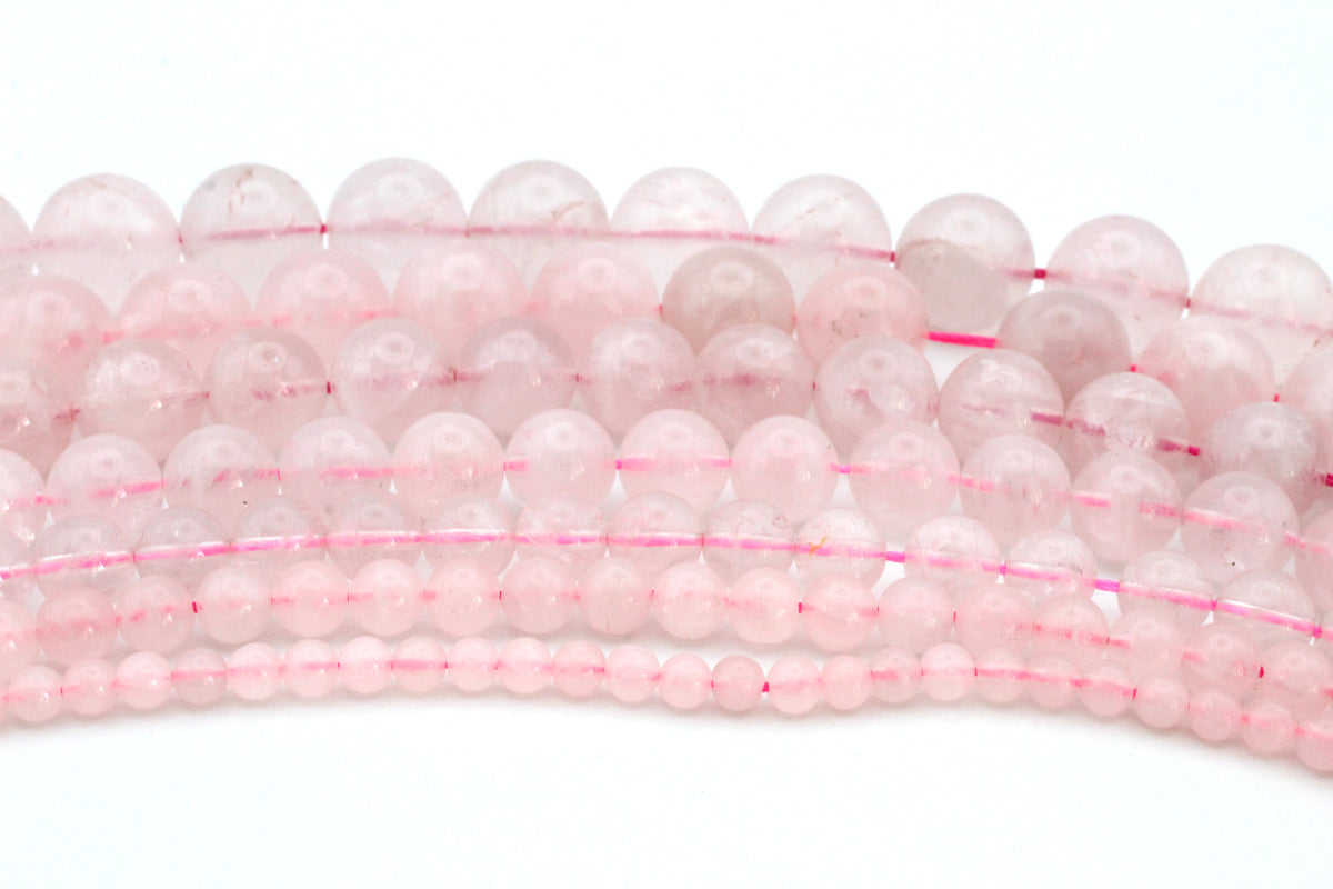 Rose Quartz Round Smooth Gemstone Beads 16" Strand