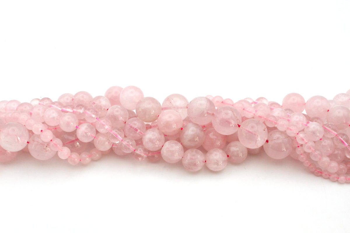 Rose Quartz Round Smooth Gemstone Beads 16" Strand