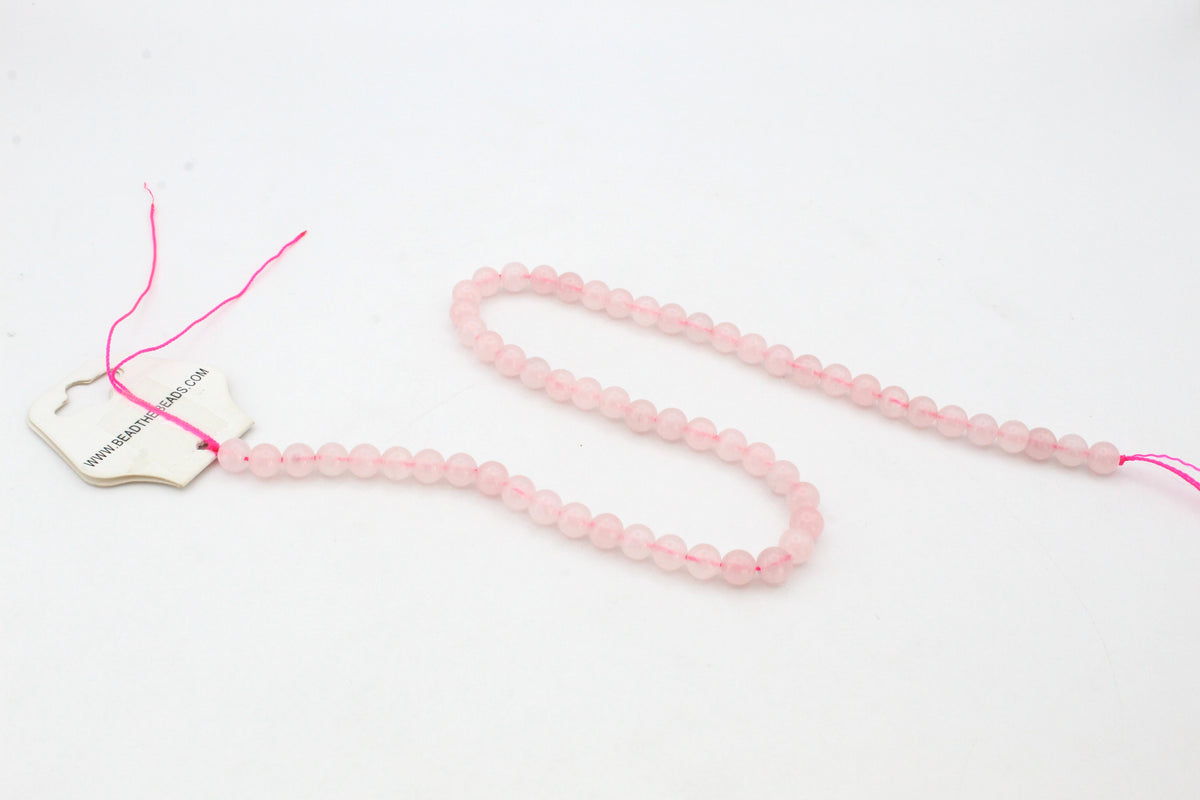Rose Quartz Round Smooth Gemstone Beads 16" Strand