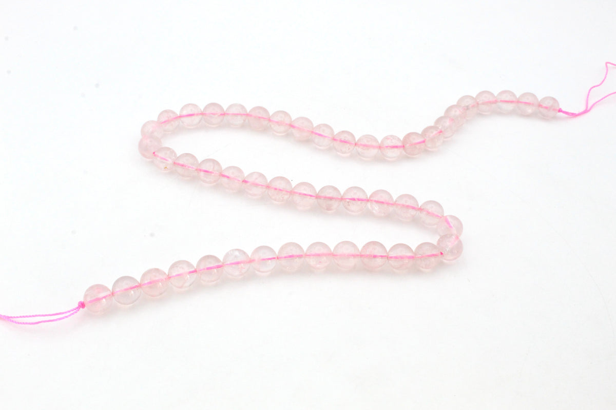 Rose Quartz Round Smooth Gemstone Beads 16" Strand