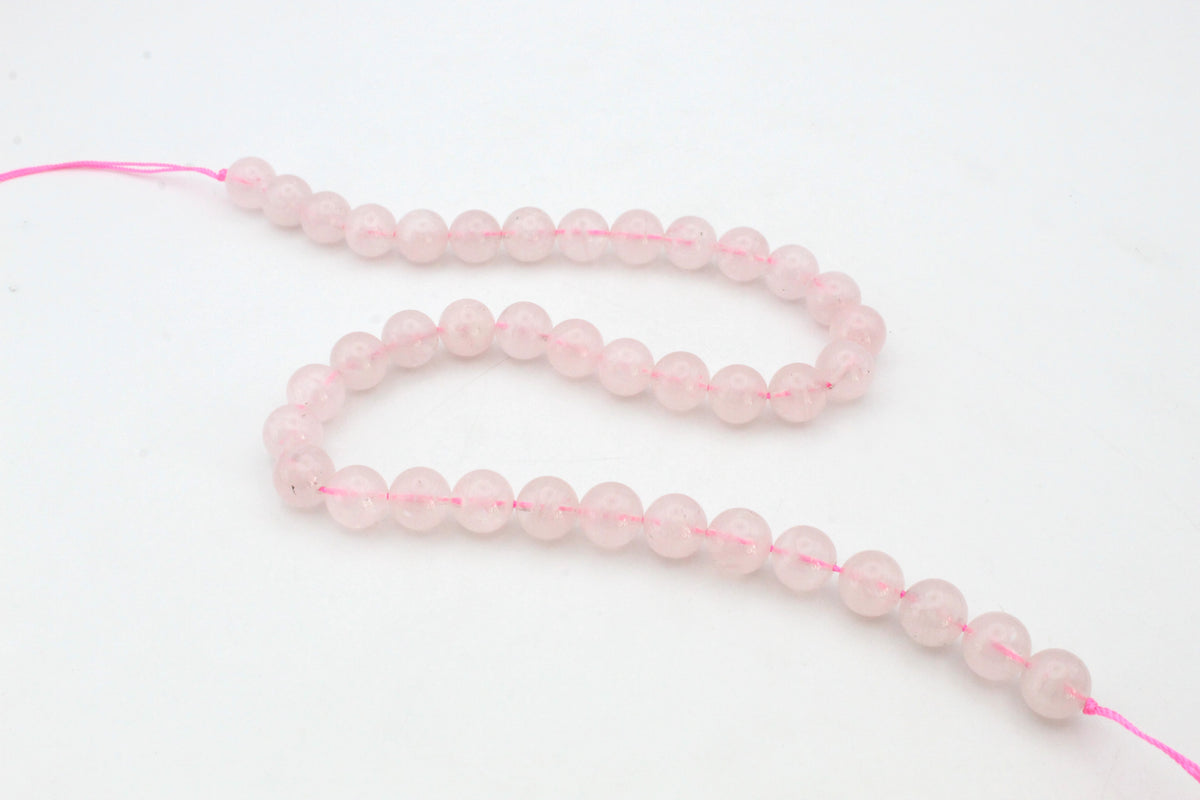 Rose Quartz Round Smooth Gemstone Beads 16" Strand