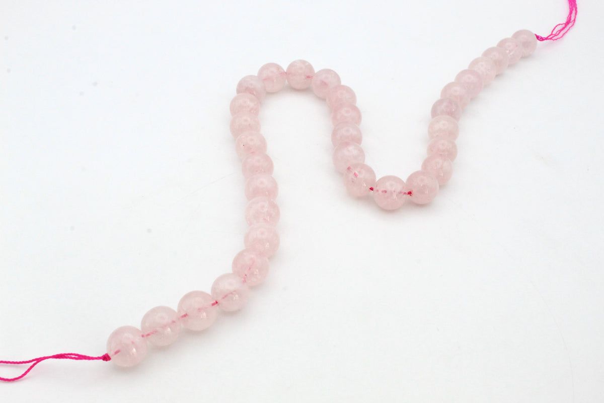 Rose Quartz Round Smooth Gemstone Beads 16" Strand