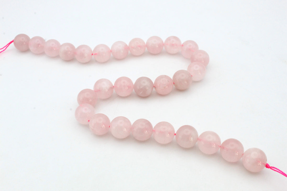 Rose Quartz Round Smooth Gemstone Beads 16" Strand