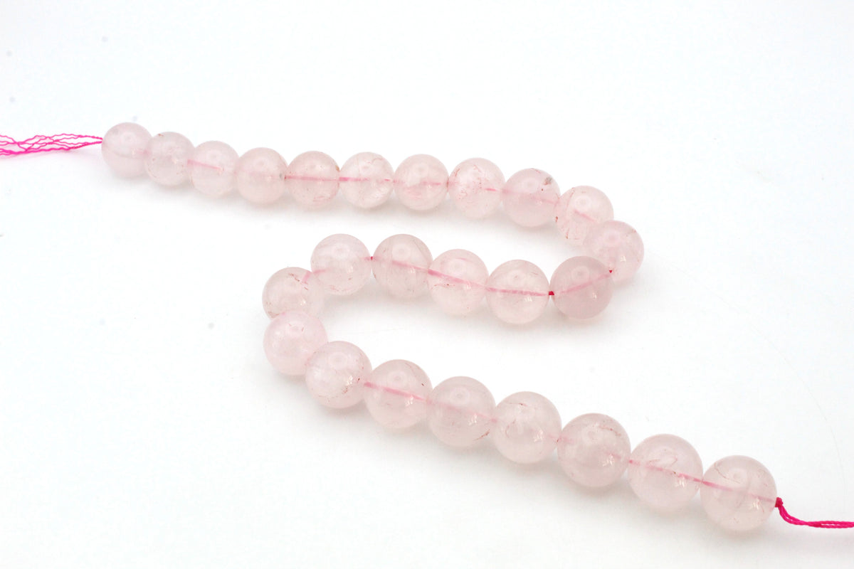 Rose Quartz Round Smooth Gemstone Beads 16" Strand