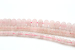 Rose Quartz Rondelle Smooth Gemstone Beads 16" Strand
