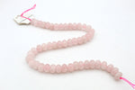 Rose Quartz Rondelle Smooth Gemstone Beads 16" Strand