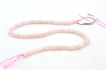 Rose Quartz Roundelle Faceted Gemstone Beads 16" Strand
