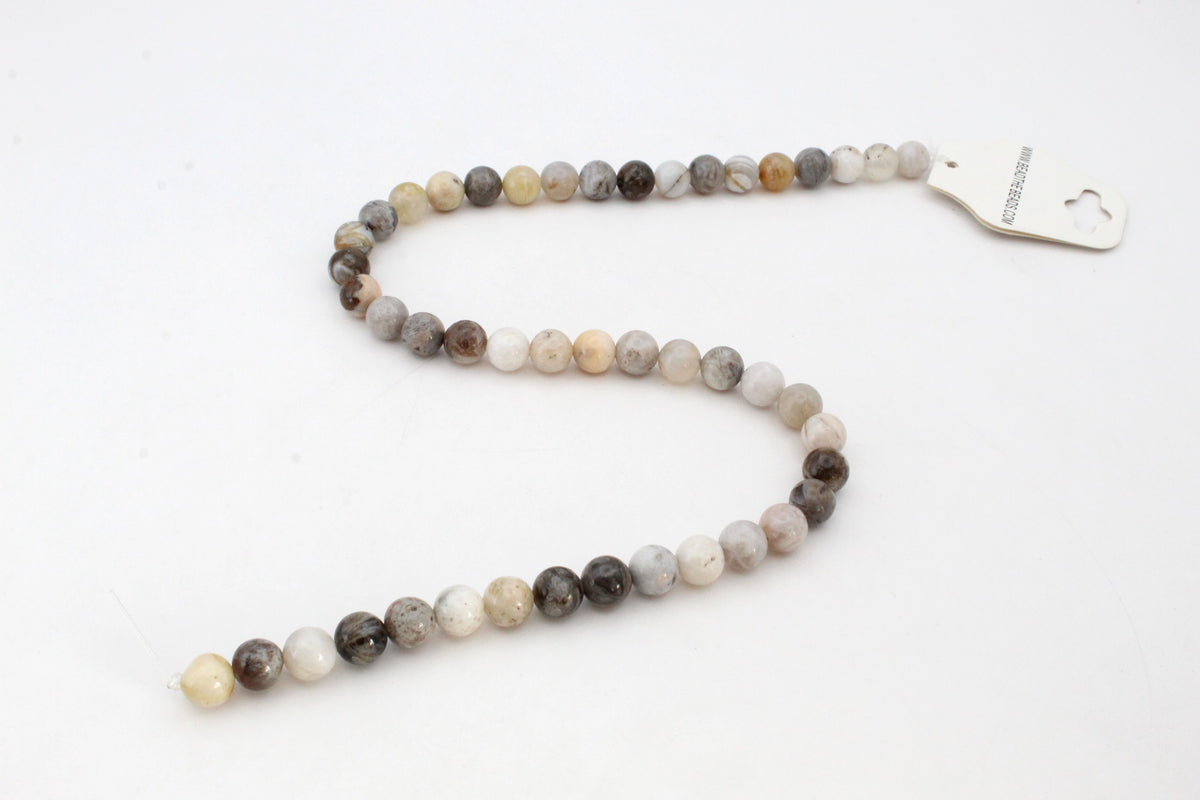 Bamboo Leaf Agate Round, 16 inches Strand