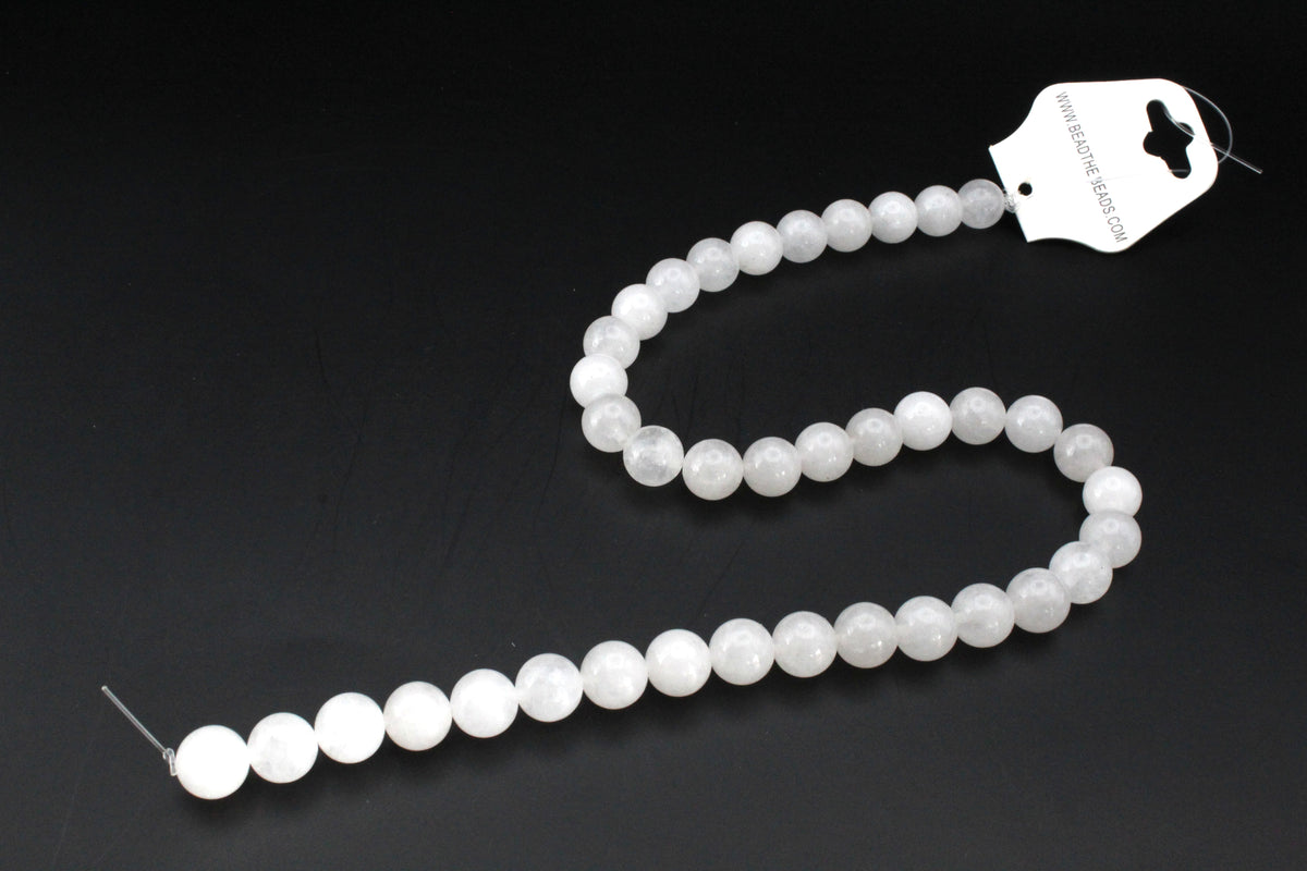 White Jade Round, 16 inches Strand
