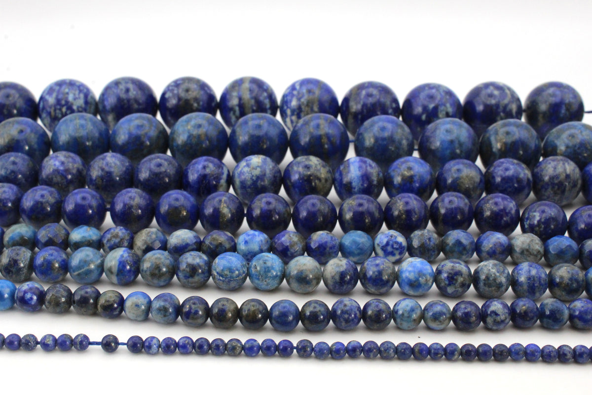 Lapis Lazuli Round Gemstone Beads 16" Strand