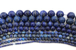 Lapis Lazuli Round Gemstone Beads 16" Strand