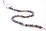 Purple Flower Flourite Round Gemstone Beads 16" Strand