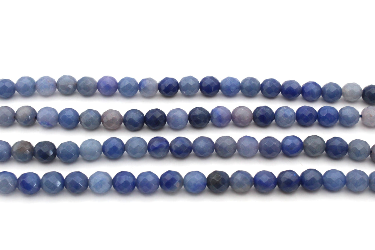 Blue Aventurine Round Faceted, 16 inches Strand