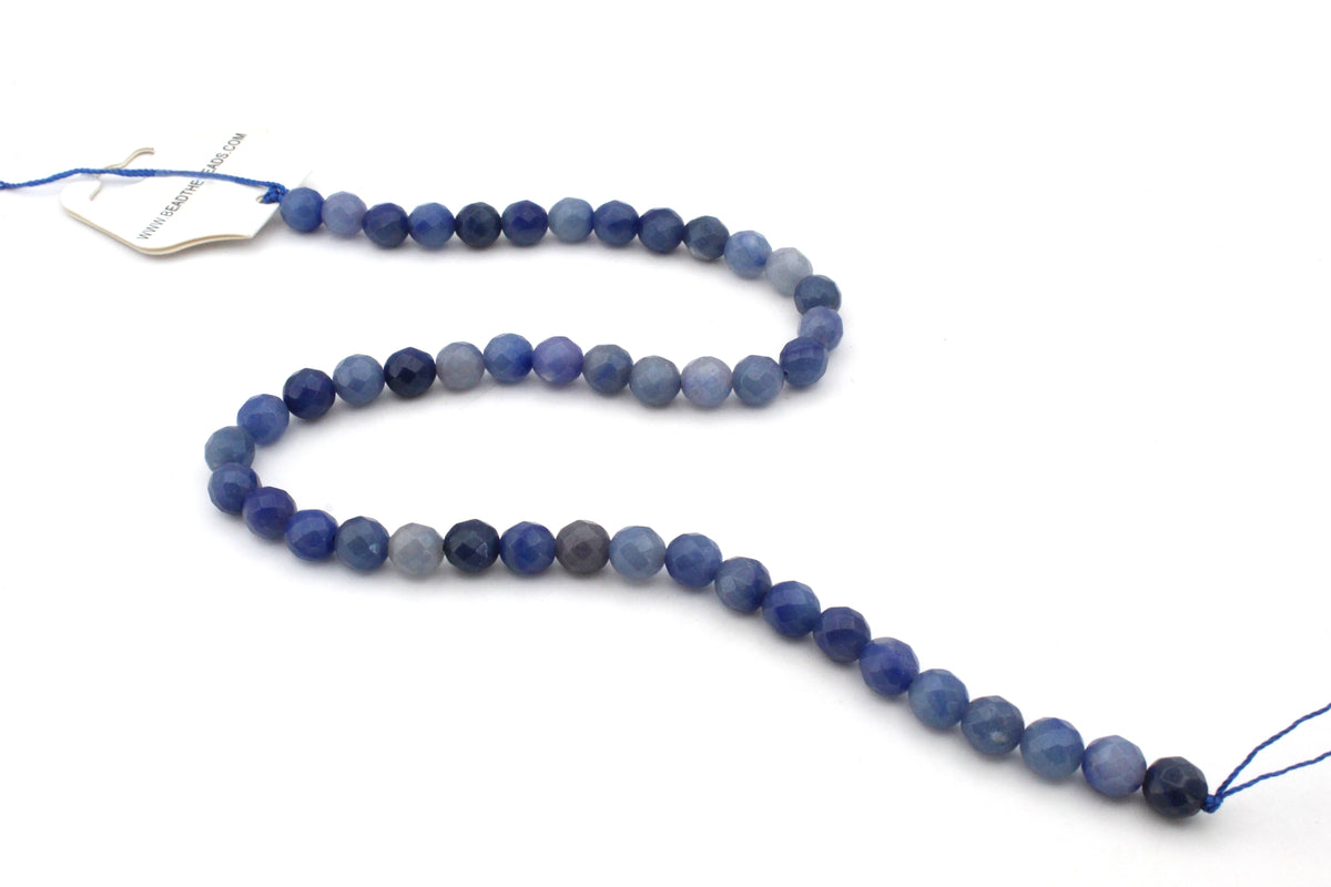 Blue Aventurine Round Faceted, 16 inches Strand