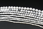 White Howlite Round Gemstone Beads 16" Strand
