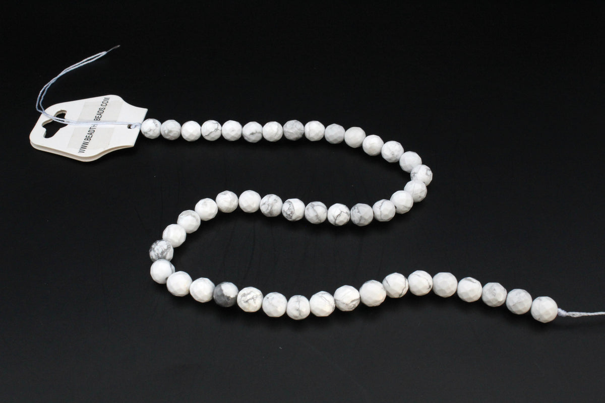 White Howlite Round Gemstone Beads 16" Strand