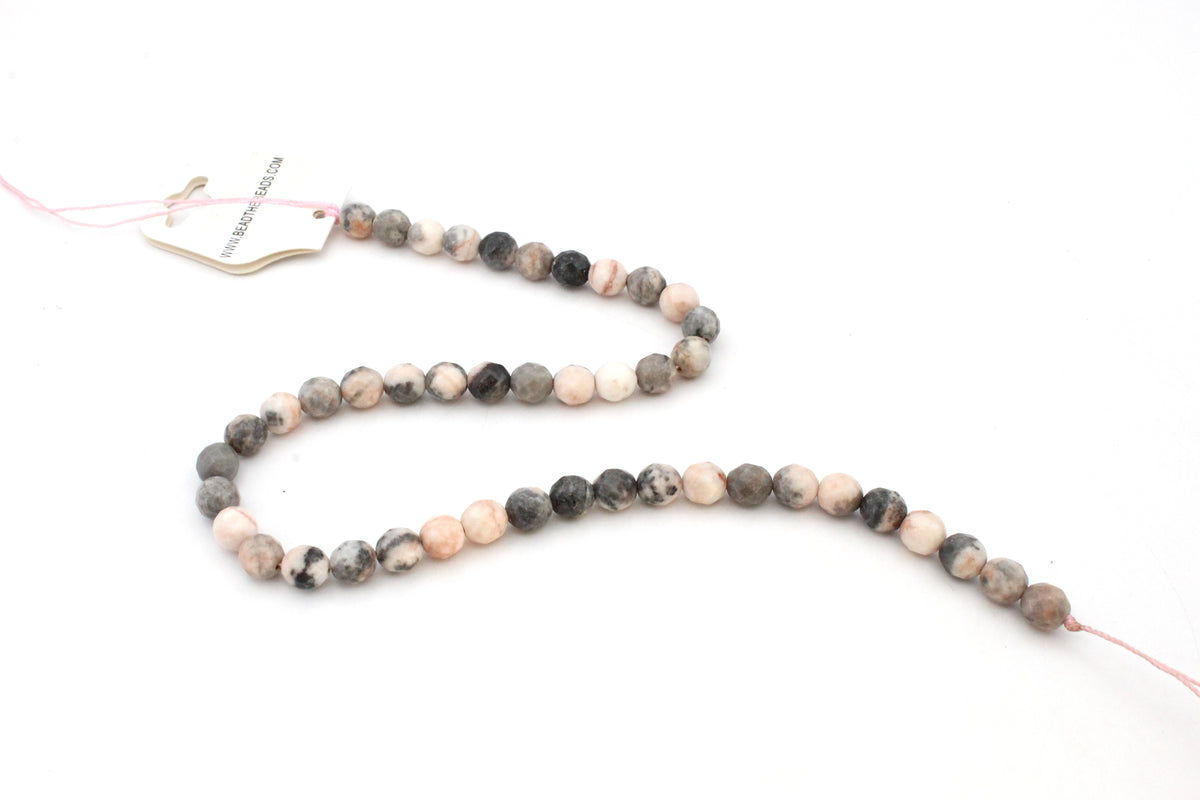 Pink Zebra Jasper Round, 16 inches strand