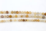 Yellow Tangerine Round Gemstone Beads 16" Strand