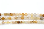 Yellow Tangerine Round Gemstone Beads 16" Strand