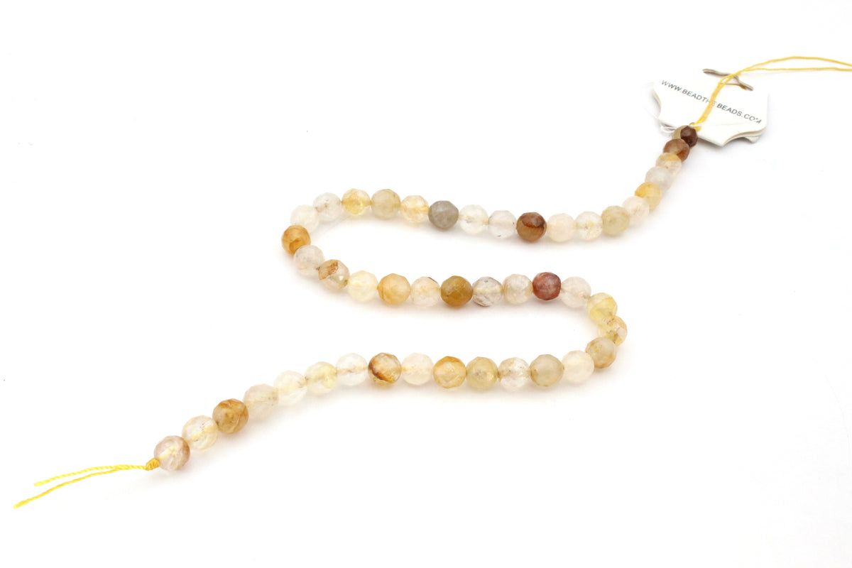 Yellow Tangerine Round Gemstone Beads 16" Strand