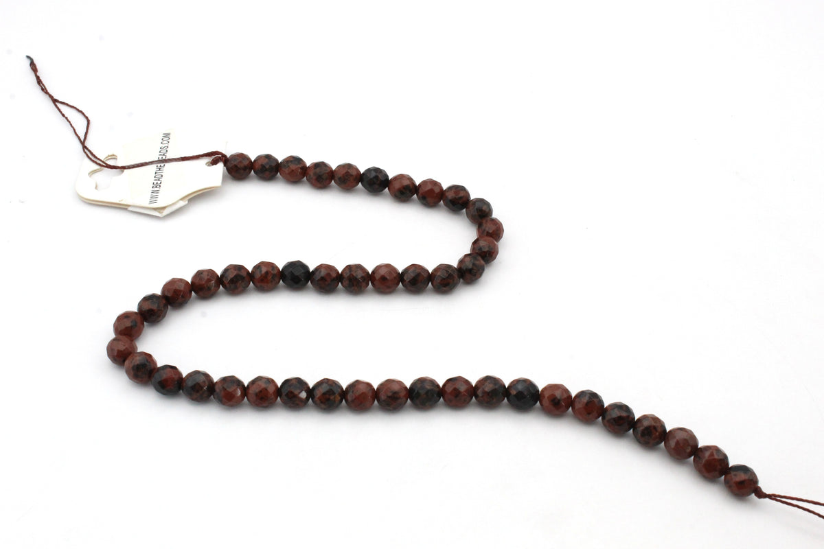 Mahogany Obsidian Round Gemstone Beads 16" Strand