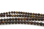 Iron Tiger Round Gemstone Beads 16" Strand