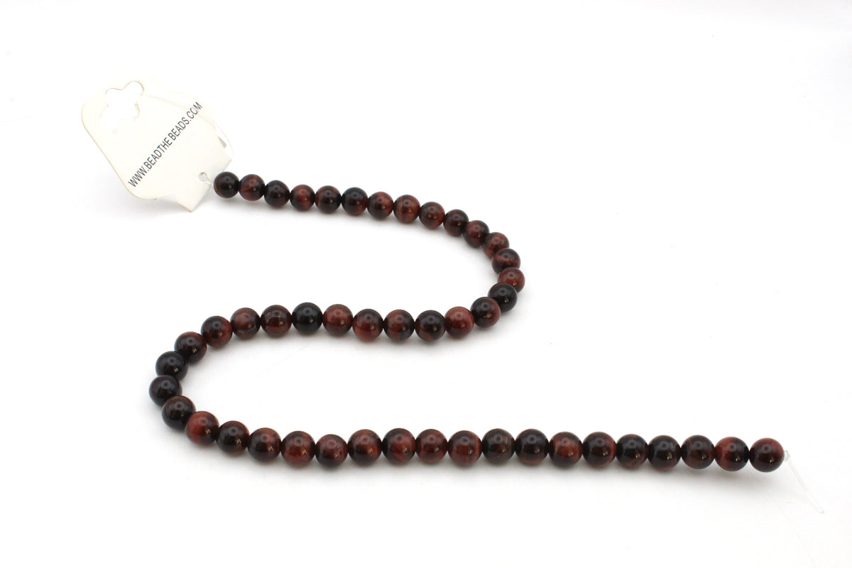 Red Tiger Eye Round Gemstone Beads 16" Strand