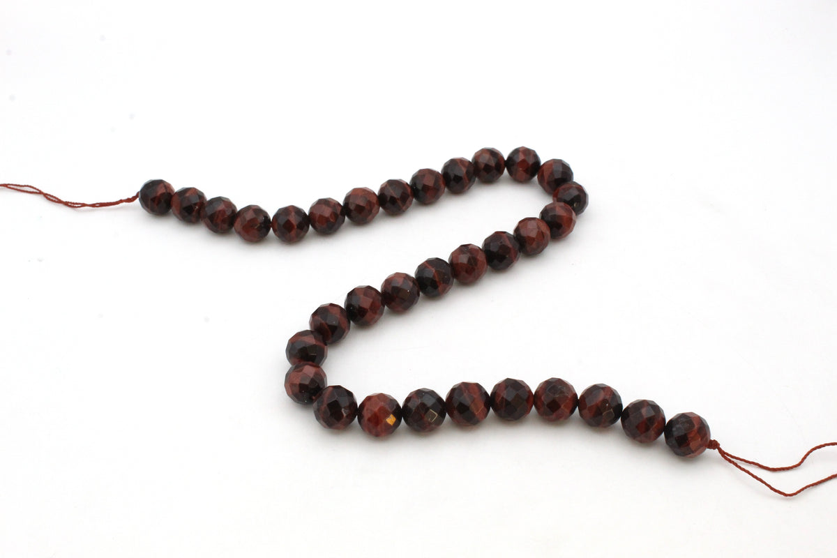 Red Tiger Eye Round Gemstone Beads 16" Strand