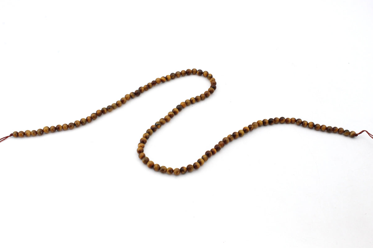 Tiger Eye Round Gemstone Beads 16" Strand