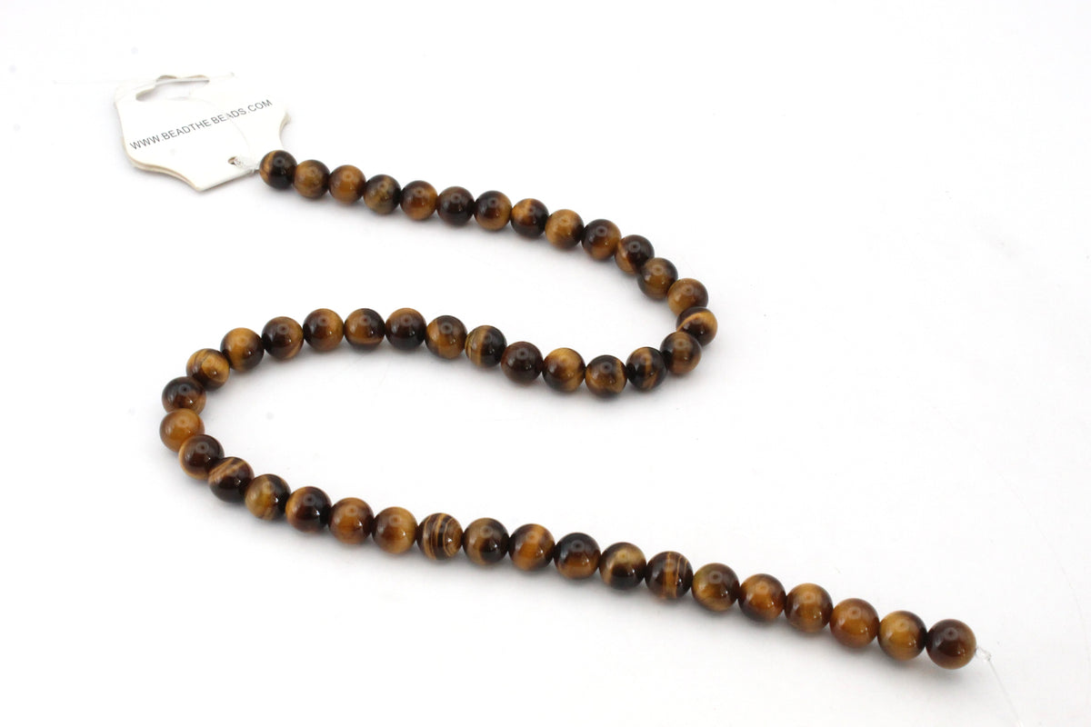 Tiger Eye Round Gemstone Beads 16" Strand