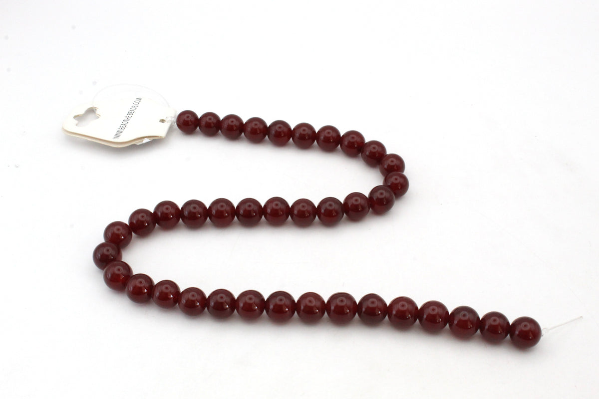 Carnelian Stone Round Smooth Grade AAA Gemstone Beads 16" Strand