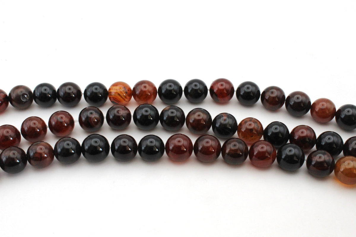 Carnelian Agate Stone Round Smooth Gemstone Beads 16" Strand